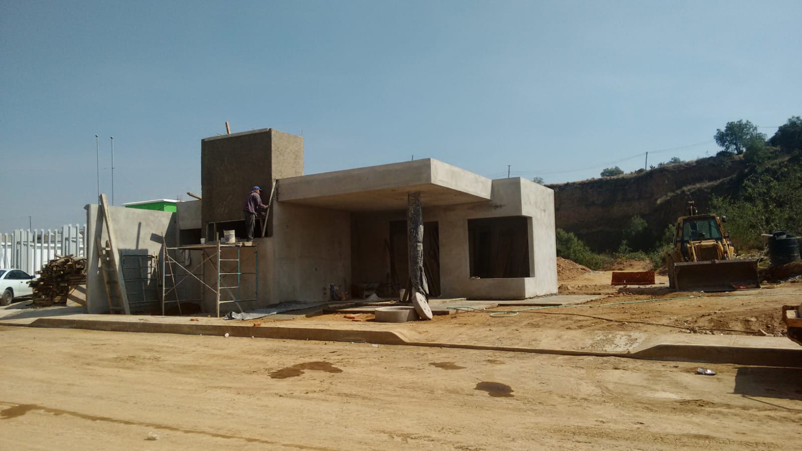 Obra blanca de vivienda moderna